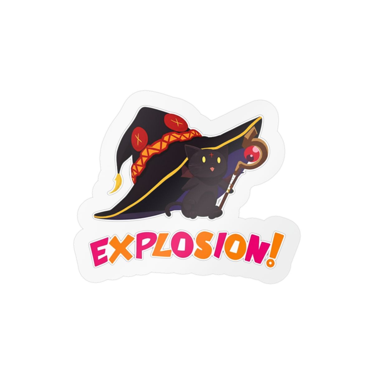 Konosuba Chomusuke - Explosion!!! Waterproof Vinyl Window Bumper Sticker Decal 5" - alternate angle 4, merchandise
