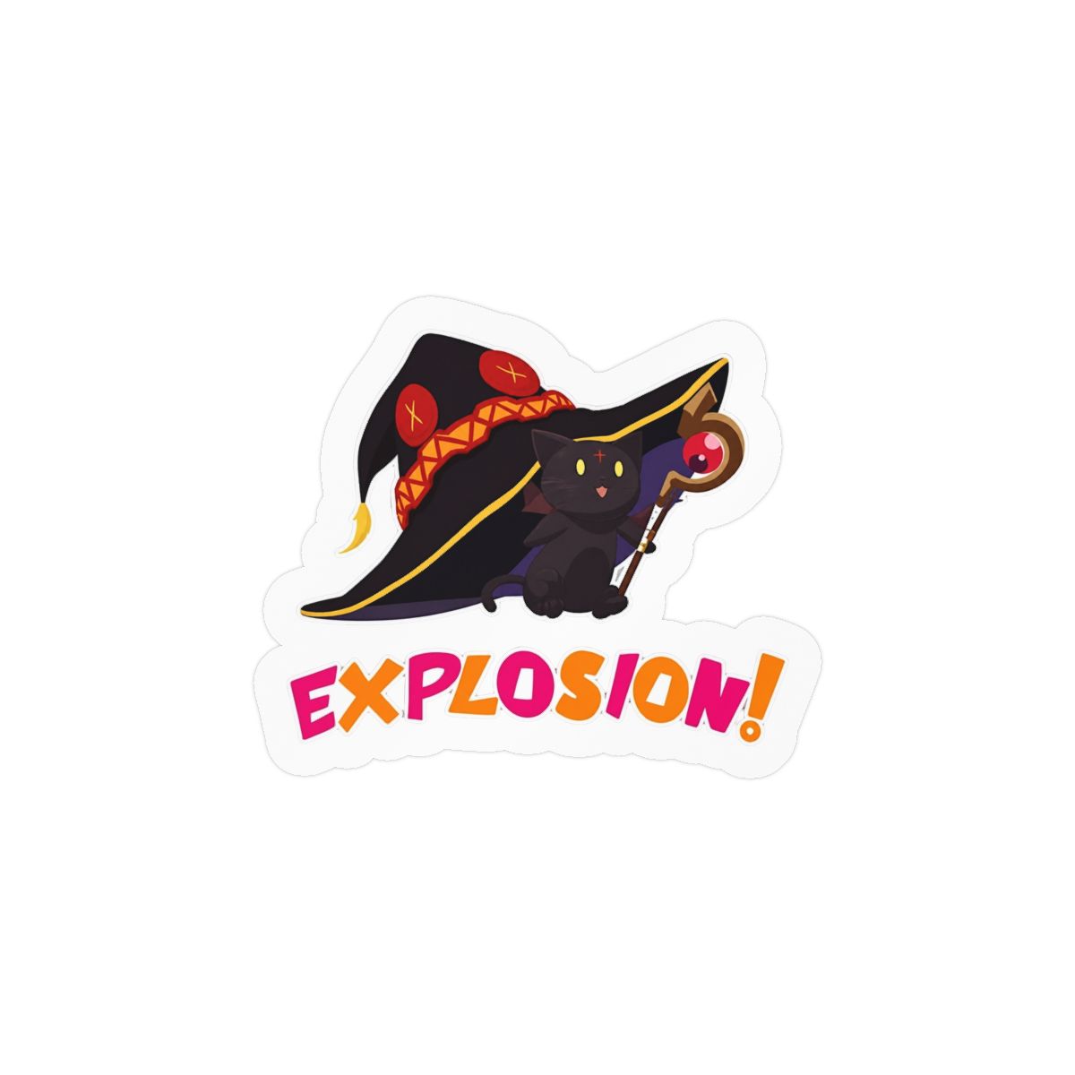 Konosuba Chomusuke - Explosion!!! Waterproof Vinyl Window Bumper Sticker Decal 5" - alternate angle 1, merchandise