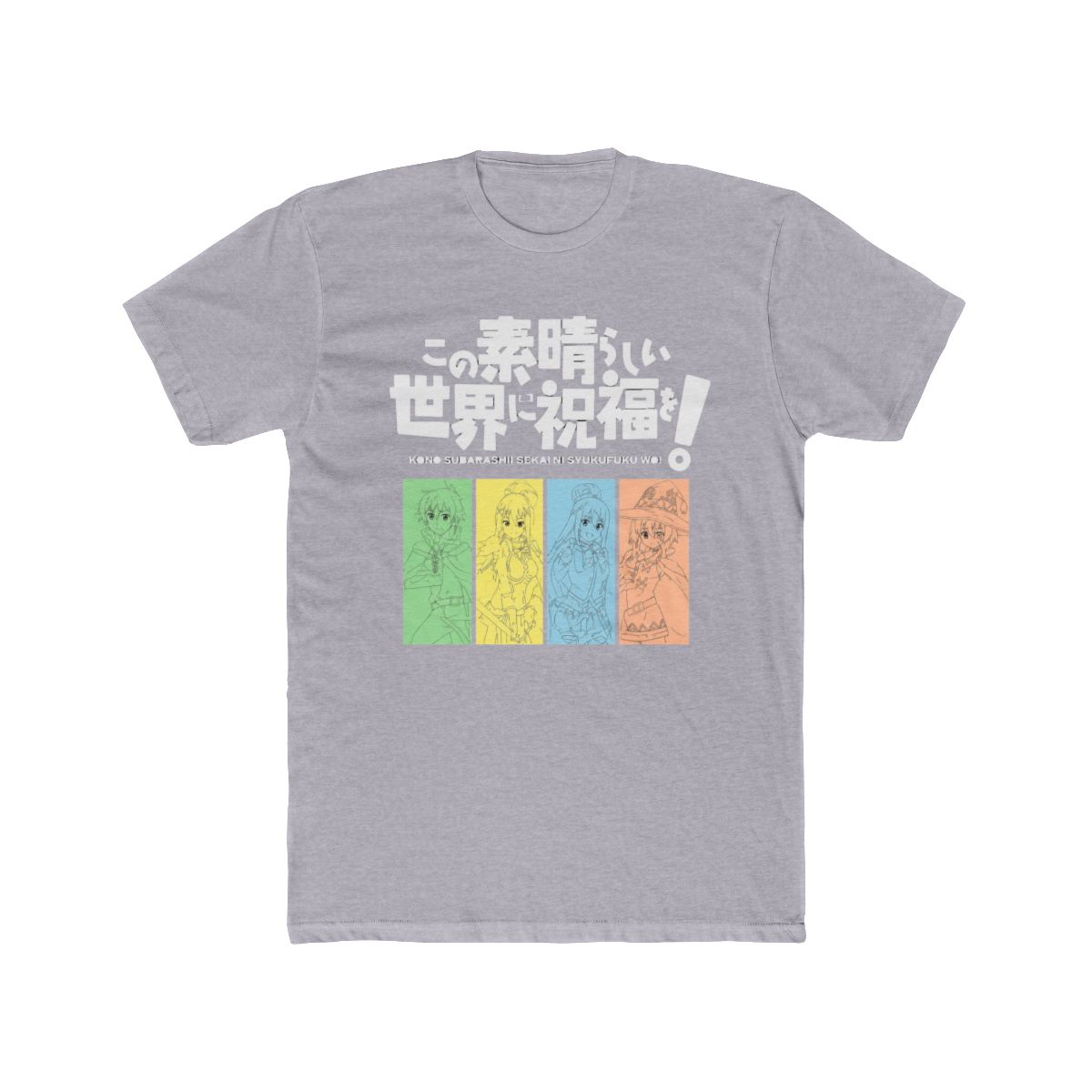 Konosuba: Kazuma, Aqua, Megumin, Darkness Group T Shirt (Large)