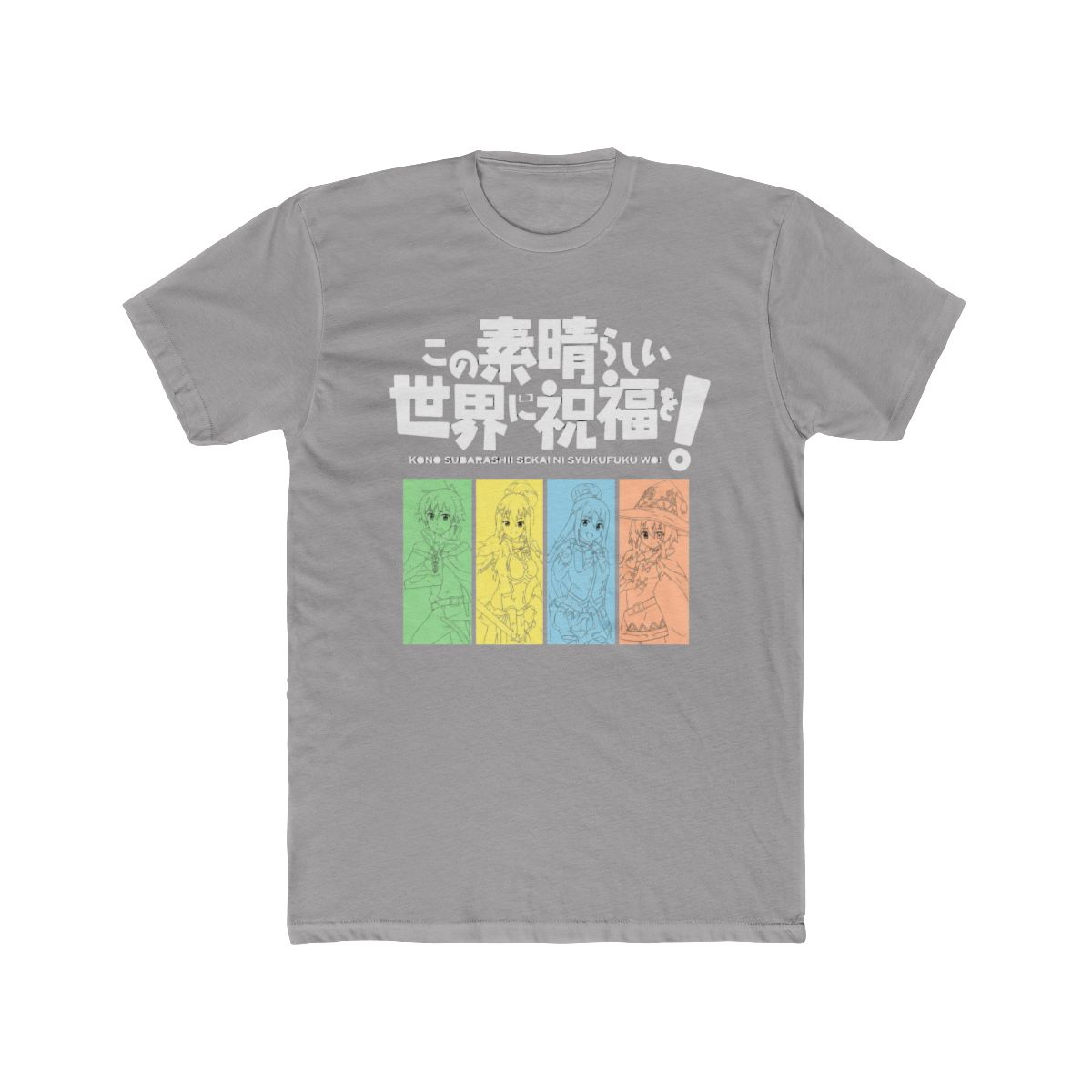 Konosuba: Kazuma, Aqua, Megumin, Darkness Group T Shirt (Large) - Official t-shirts merchandise