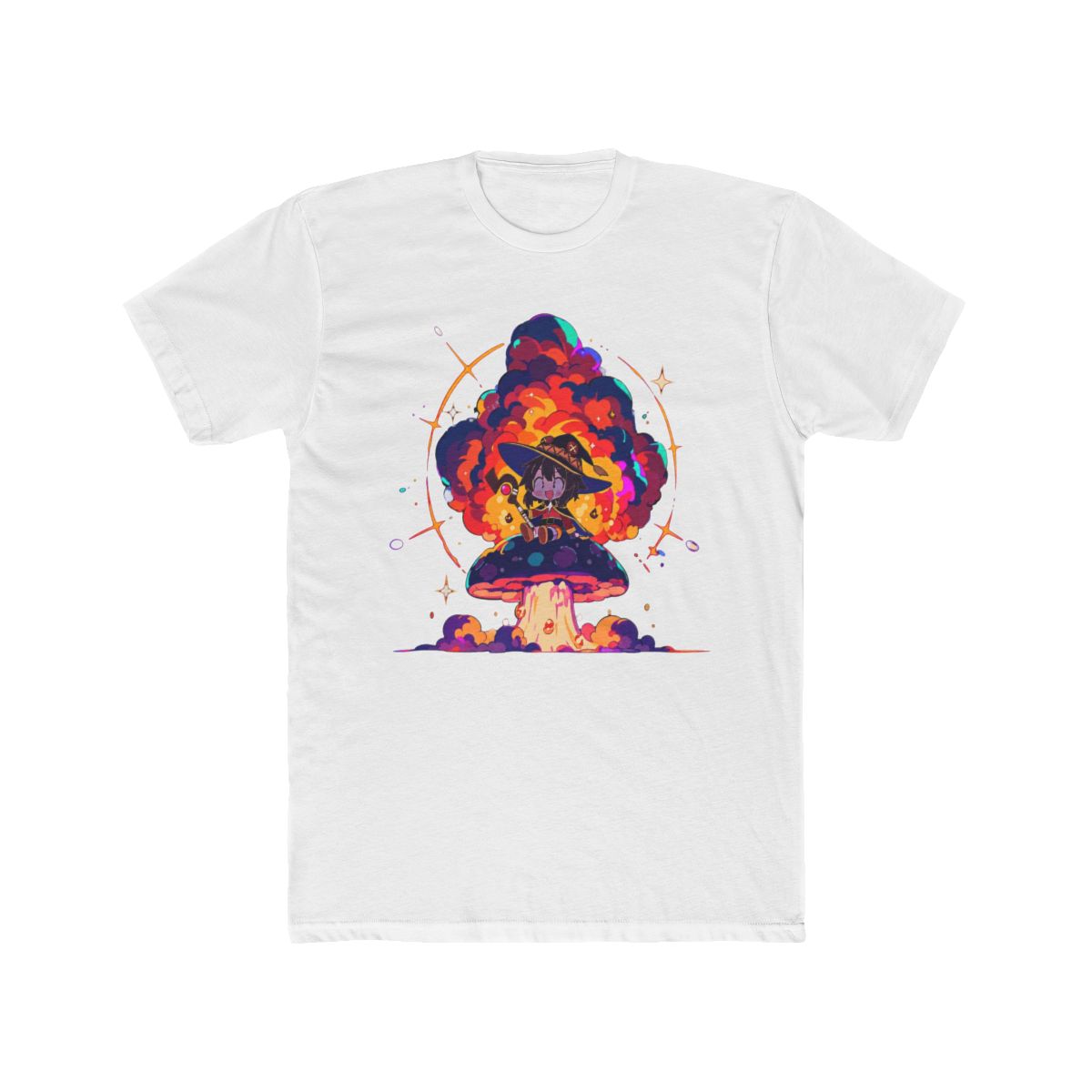 Megumin With Explosion And Mushroom T Shirt | Konosuba - Official t-shirts merchandise